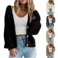 thumbnail image 1 of Gealkoca Women's Chunky Knit Open Front Sweater Long Sleeve Button Loose Outerwear Coats Womens Oversized Cardigan Sweaters Fall Winter Sweater, 1 of 6