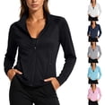 thumbnail image 1 of Gealkoca Women's UPF 50+ Lightweight Athletic Jacket Womens Workout Zip Up Slim Running Gym Jacket with Pockets Summer Sun Protection Jacket, 1 of 8