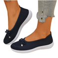thumbnail image 1 of Gealkoca Womens Breathable Knit Mesh Slip On Loafers Casual Bow Ballet Flats Shoe Comfortable Round Toe Lightweight Walking Shoe Business Office, 1 of 8