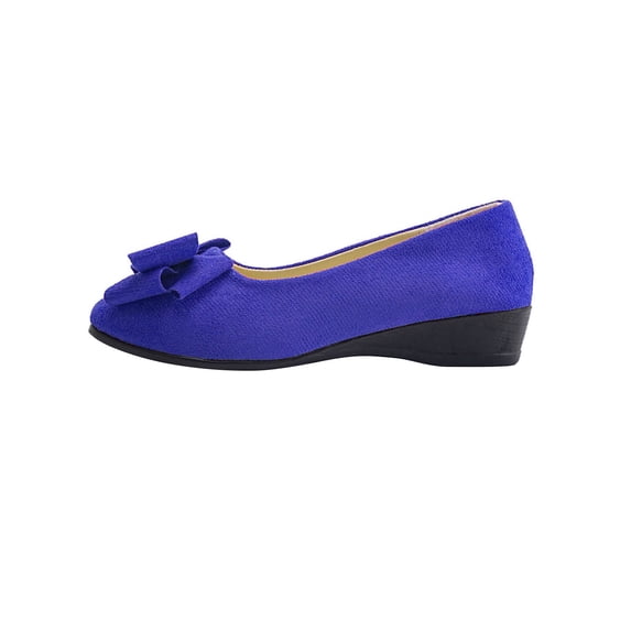 Gealkoca Womens Flats Shoes Round Toe Ballet Flats with Bowknot Comfortable Dressy Casual Solid Color Wedge Flats Slip On Shallow Mouth Work Shoes