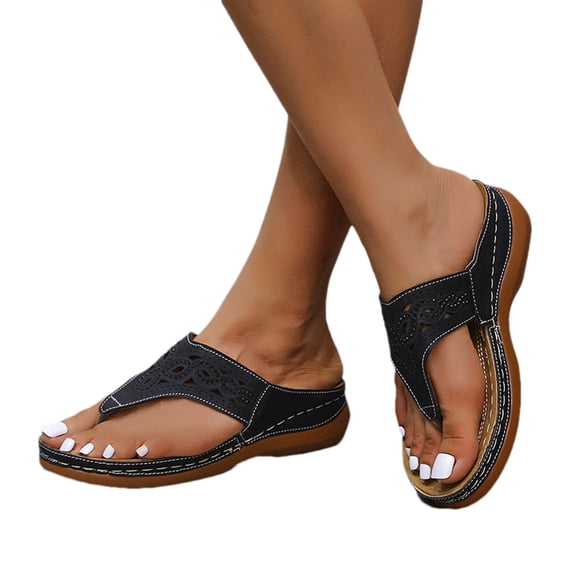 Gealkoca Womens Flip Flops Slip On Lightweight Athletic Thong Sandals Comfortable Beach Slippers Hollow Rhinestone Summer Casual Beach Slippers