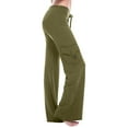 thumbnail image 1 of Gealkoca Womens Yoga Pants with Pockets High Waisted Workout Out Leggings Stretch Gym Loose Pants Solid Color Drawstring and Straight Leg Pants, 1 of 8