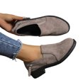thumbnail image 1 of Gealkoca Womens Zipper Chunky Low Heeled Shoes Round Toe Comfortable Formal Dress Shoes Slip-On Business Wedding Office Shoes Women's Casual Loafers, 1 of 9