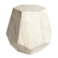 thumbnail image 1 of Geaometric Travertine Stone Finish Italian Design MgO Side Accent Table, 1 of 12