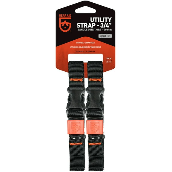Gear Aid 3/4" Wide Gear Organizing Utility Strap 2-Pack - 40" - Black
