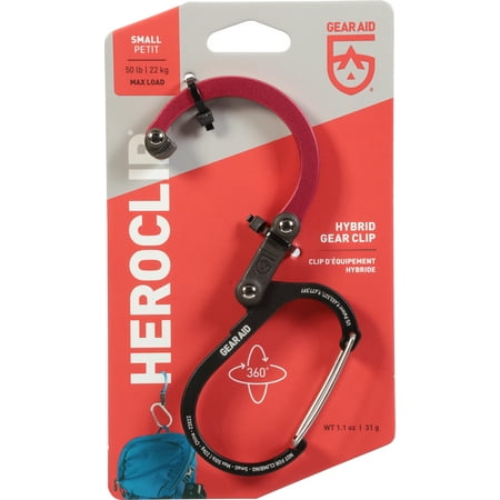 Gear Aid Heroclip Small Hybrid Camping Gear Clip - Black/Red