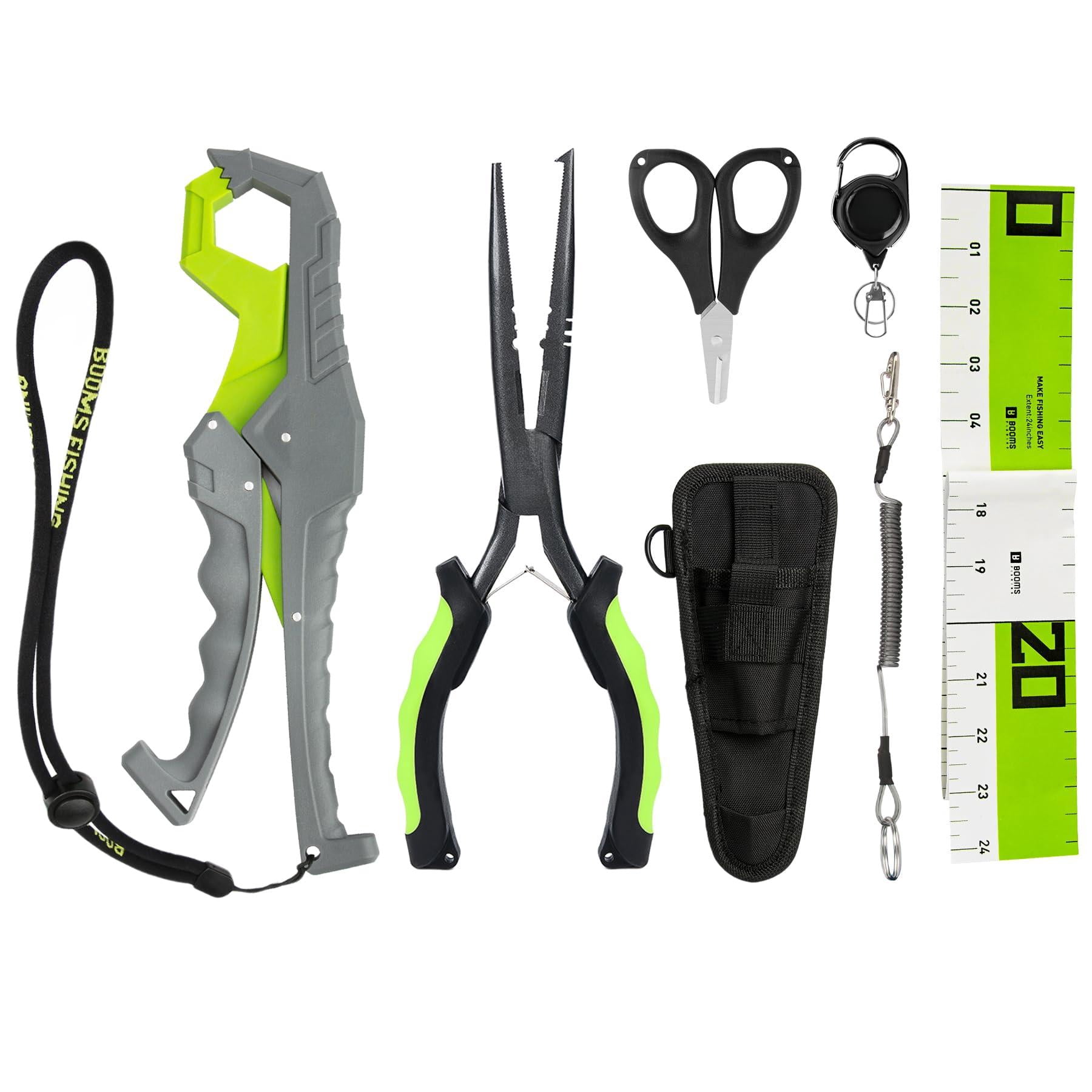 Gear And Equipment: 6pcs Tools Kit With Nose Pliers  Fish Gripper 24" Ruler Retractor & Lanyard - Saltwater Tackle Accessories Gifts For Men Tk1