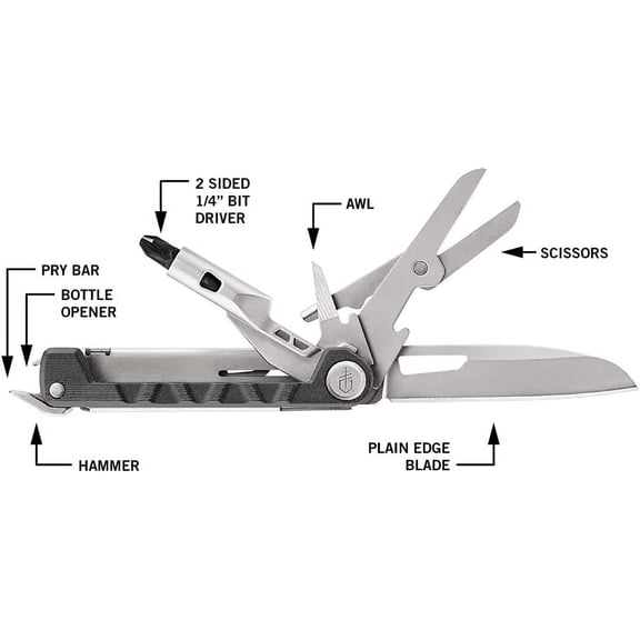 Gear Armbar Drive 8-in-1 Pocket Knife EDC Multitool with Screwdriver, 2.5" Blade,