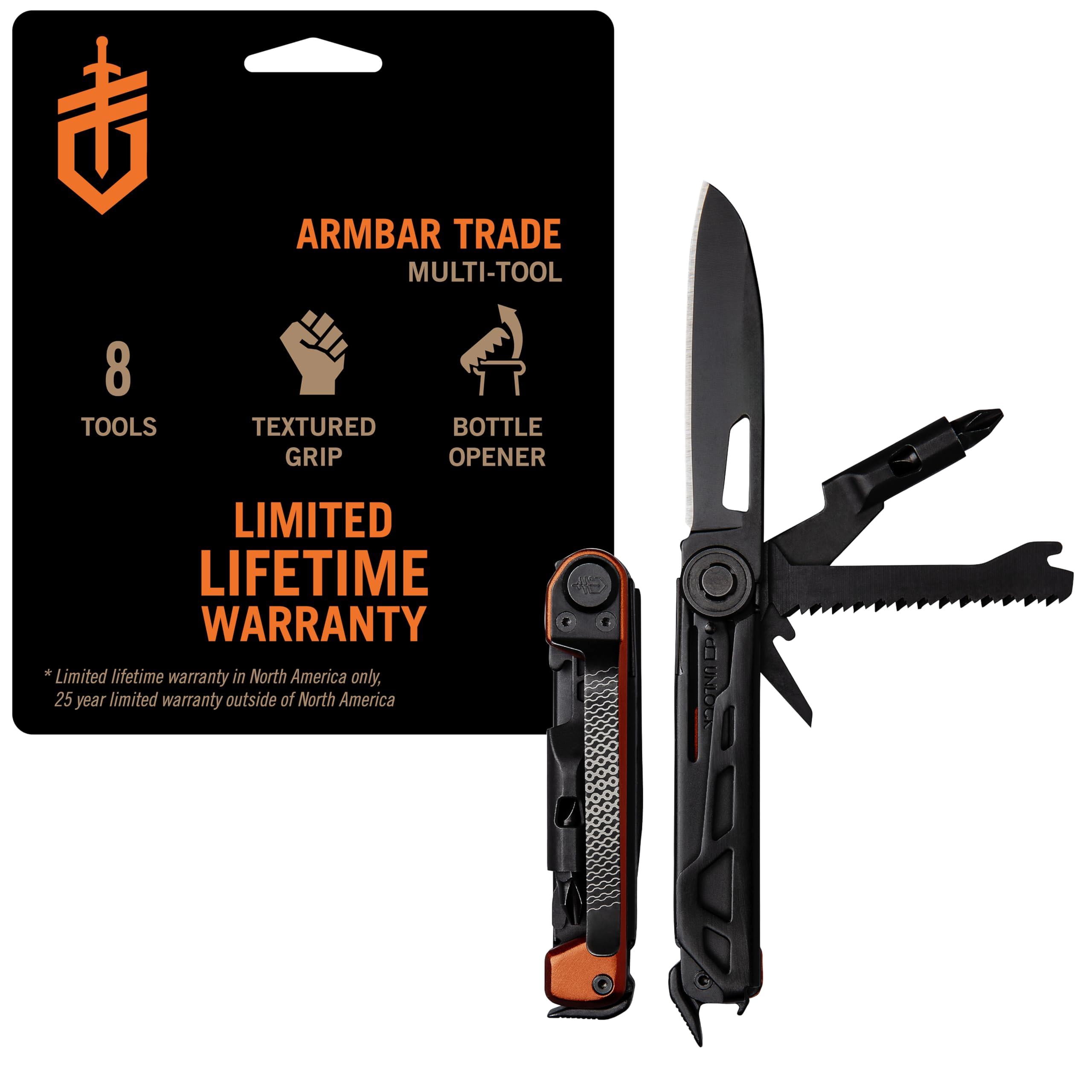 Gear Armbar Trade 8-in-1 Pocket Edc Multitool With  Bar And Hammer For Camping Burnt Orange
