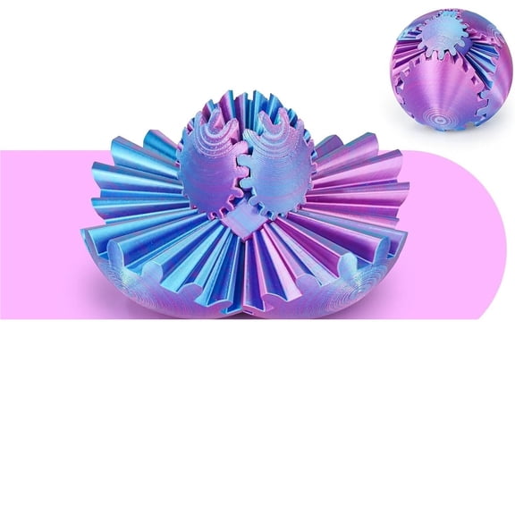 Gear Ball, 3.15inch 3D Printed Spin Ball Cube Fidget Sphere Fidget Stress GearSphere Desk Fidget Balls, Gear for Anxiety Relaxing
