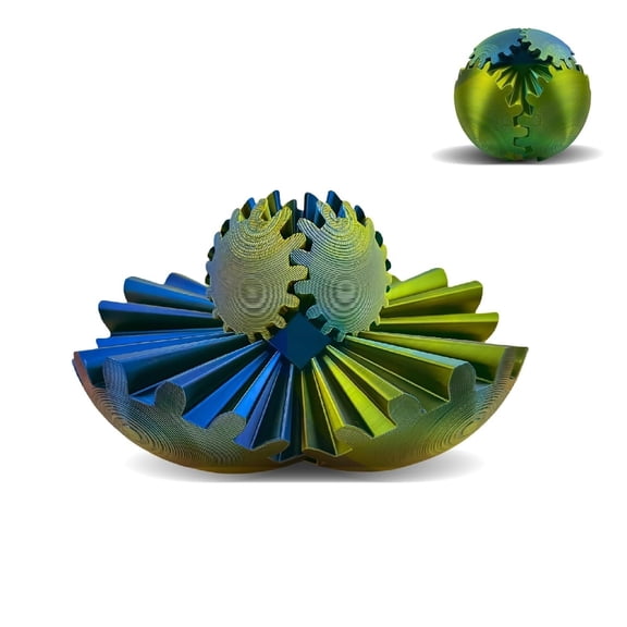 Gear Ball 3D Printed Spin Ball or Cube Fidget ,Gear Sphere Fidget ,for Stress and Anxiety Relief, Stress Ball GearSphere Desk