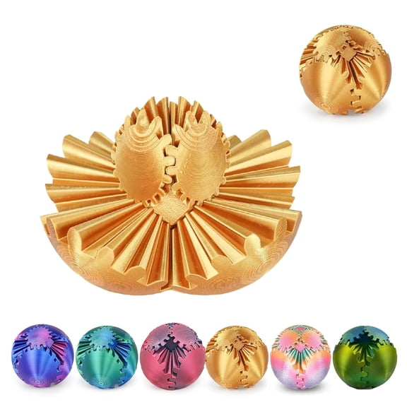Gear Ball 3D Printed Spin Ball or Cube Fidget ,Gear Sphere Fidget ,for Stress and Anxiety Relief, Stress Ball GearSphere Desk