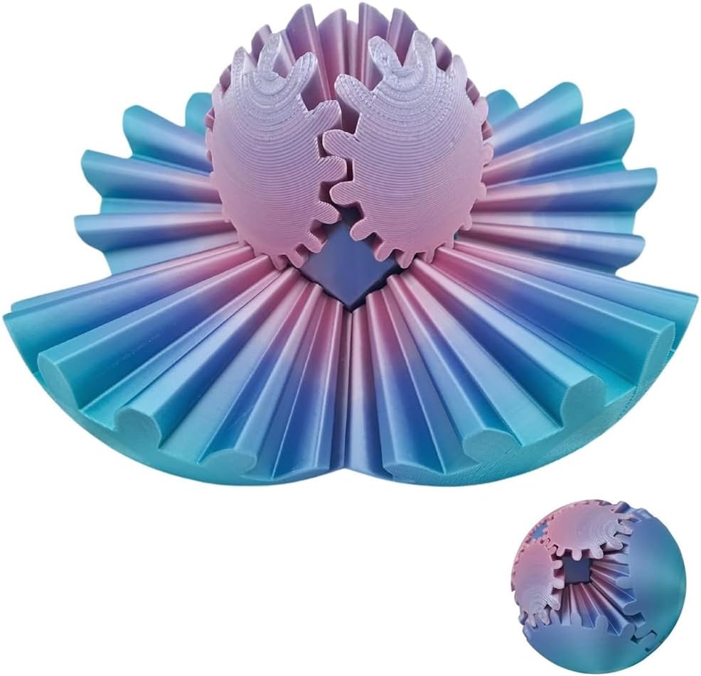 Gear Ball 3D Printed Spin Ball or Cube Fidget Toy, 3D Printed Gear Ball ...