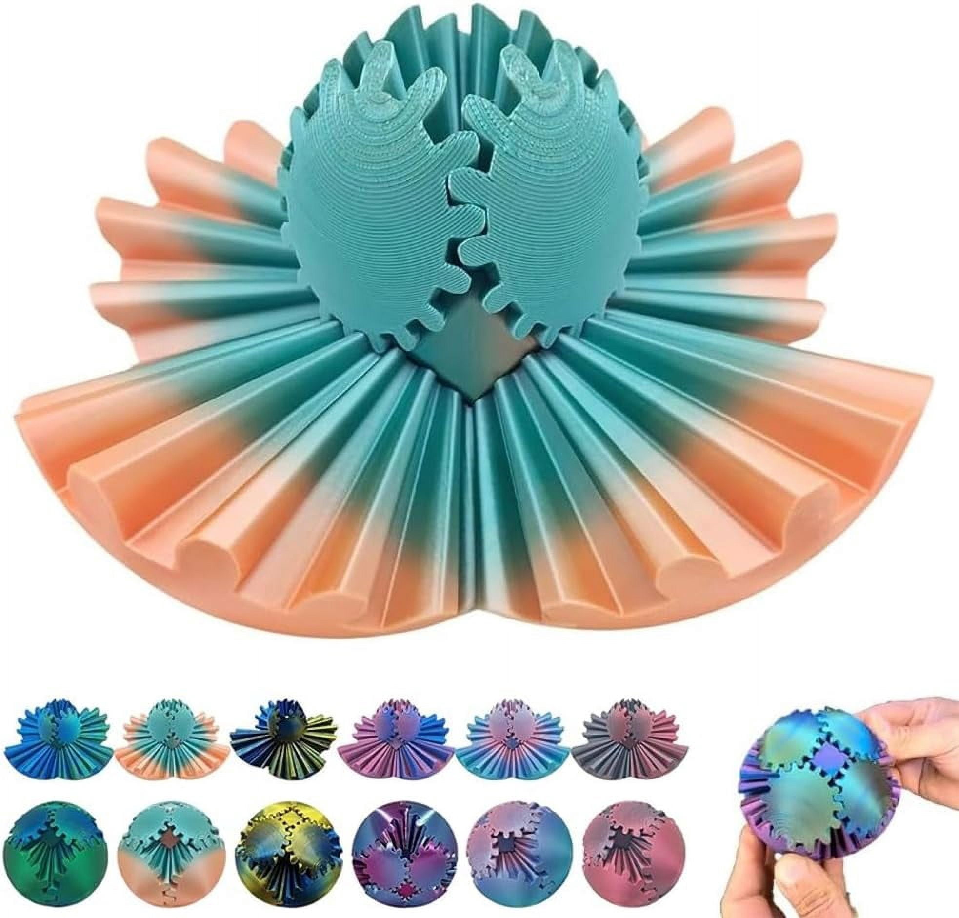 Gear Ball 3D Printed Gear Ball Spin Ball OR Cube Fidget Toy, Gear Ball ...