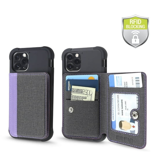 Gear Beast Universal Stick On Phone Wallet for Back of Phone Card Holder ID Holder RFID Wallet for iPhone Galaxy and All Smartphones
