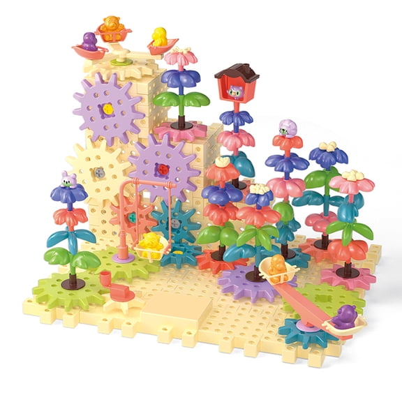 Gear Building Blocks 178 Pieces Garden Assembly Building Set with Flowers and Leaves,Educationcal Gifts for 3-10 Kids Boys Girls