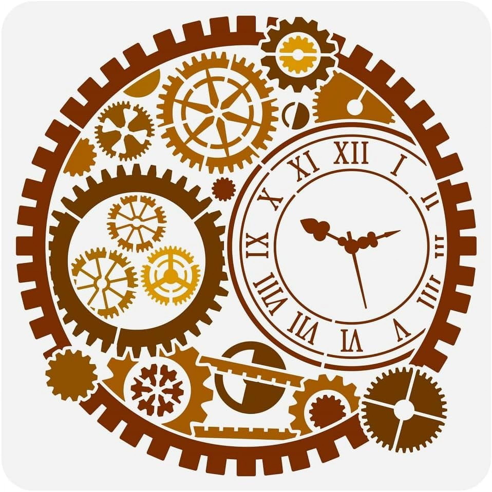 Gear Circle Painting Stencil 11.8x11.8 inch Reusable Cyborgpunk Clock  Pattern Drawing Template DIY Vintage Clock Decoration Stencil for Painting  on Wood Wall Fabric Paper Furniture 1 pc - Walmart.com, image size:1916x1916
