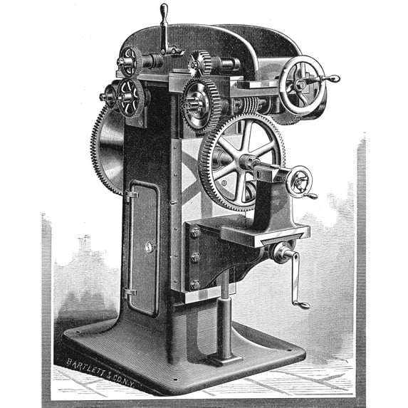 Gear-Cutter C1890. Na Gear Cutter Designed By Ambrose Swasey C1890. American Line Engraving. Print by