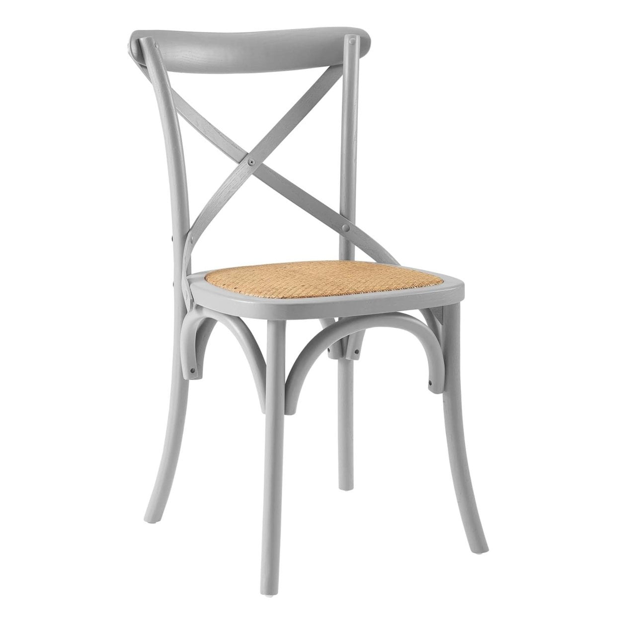 Light Gray High Cross Back Wood Side Chair
