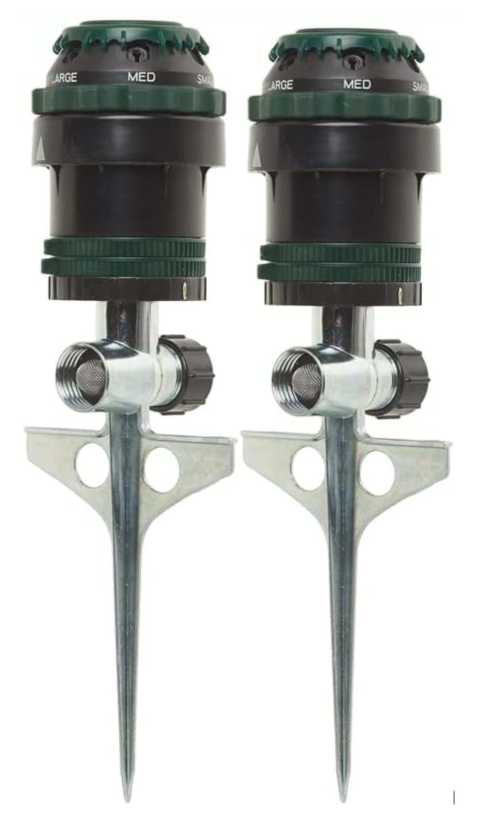 Gear Drive Sprinkler 2-Pack - Versatile Lawn Watering System - 80ft Coverage, 6 Patterns, Adjustable 25-360° - Garden & Yard Irrigation