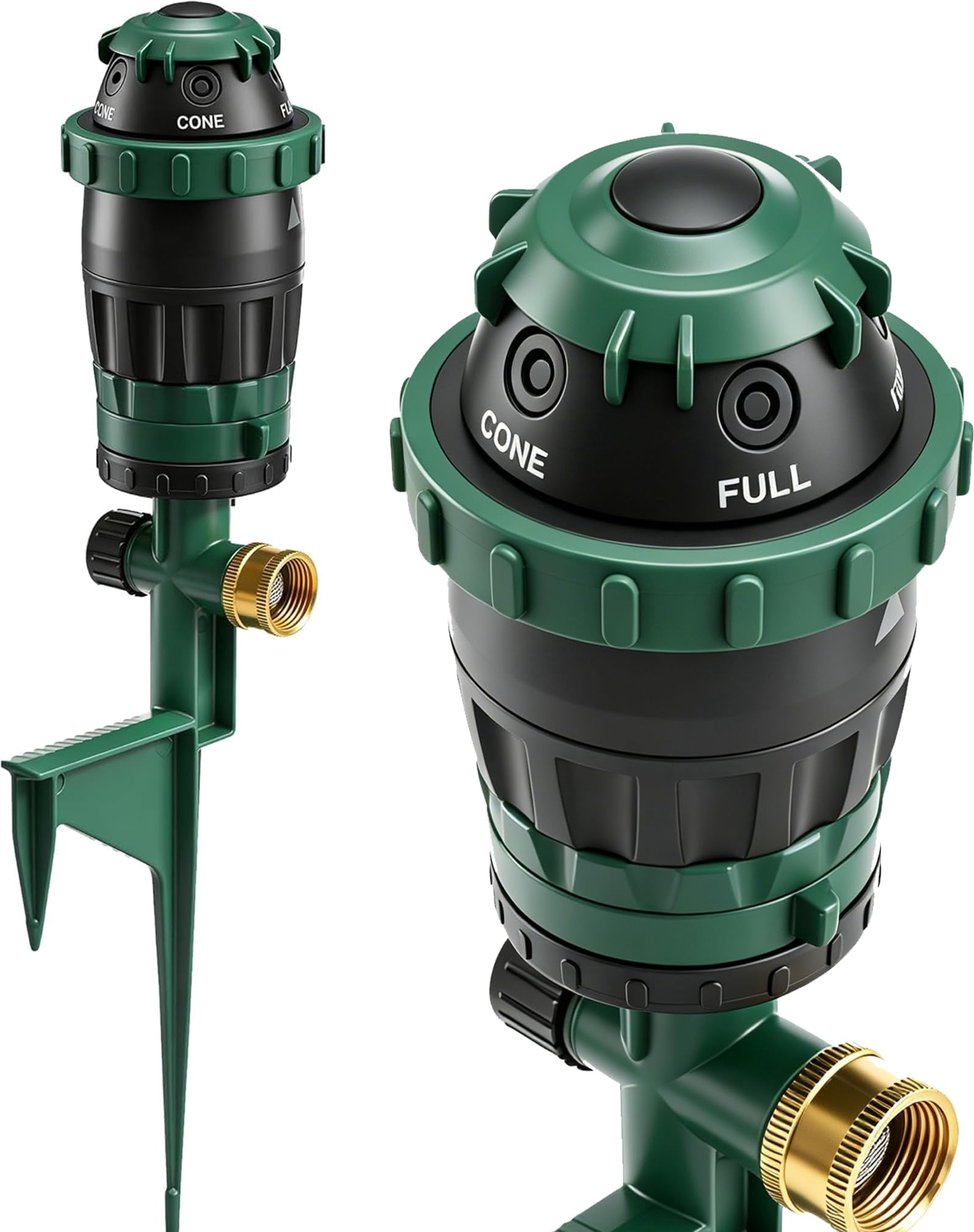 Gear Drive Sprinklers For Yard  360 Degree Garden Water Sprinkler Head On Spike Base With 3/4 Inch Adapters 5 Modes Adjustable Irrigation Large Area Lawn