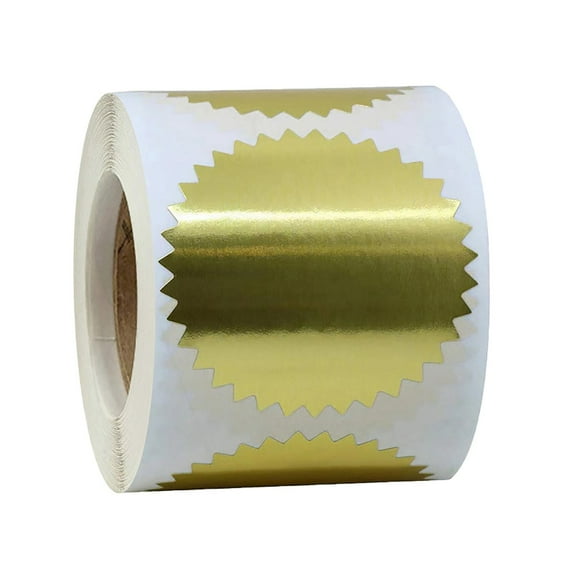 Gear Embossed Sticker Label for Certificates and Awards - Raised Printing 50mm for Durable Recognition and Custom Certification Seals