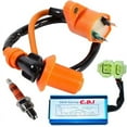 thumbnail image 1 of Gear GO High Performance Racing Ignition Coil 6 Pin CDI 3 Electrode Spark Plug for GY6 50Cc ATV, 1 of 7