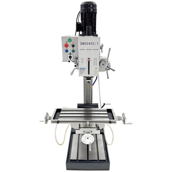 Gear Head Vertical Drill Mill Machine R8 Spindle Automatic Feed Drilling Milling Tapping Machine 220V 3-Phase