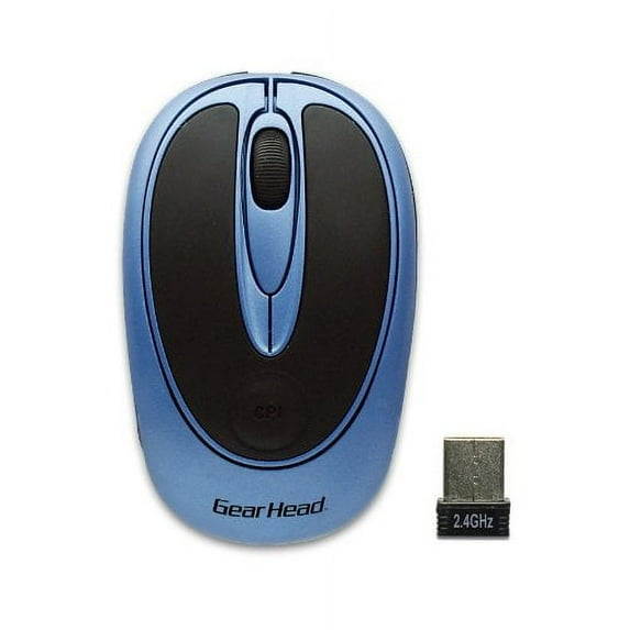 Gear Head Wireless Optical Nano Mouse, Blue