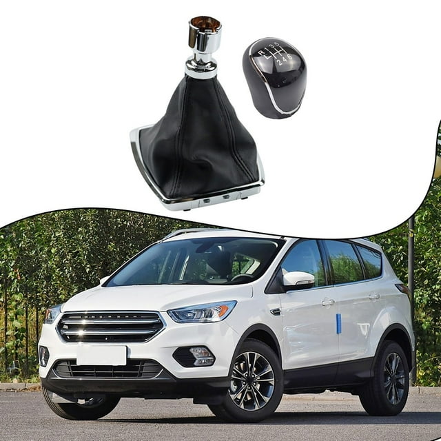 Gear Knob 6Speed+ Gear Shift Gaiter Chrome Frame for Ford for Kuga for
