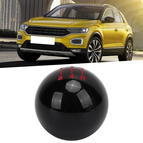 Gear Knob Head Car Gear Shift Device, M12x1.25 Gear Shift Knob Head 5Speed WearResistant with 3 Adapter Universal Automobile Accessory, Cool Ball Shape for Car Interiors, Easy to Install