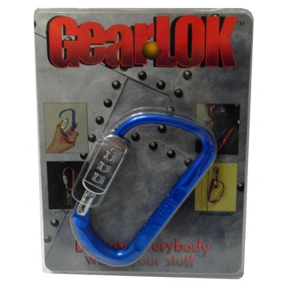 Gear-Lok Large Caribiner Style Combination Lock (Blue)