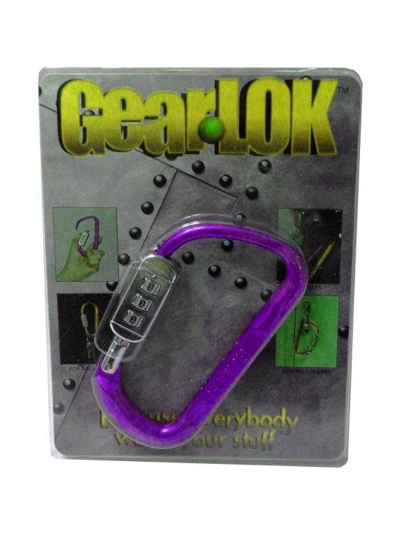 Large Caribiner Style Combination Lock (Purple)