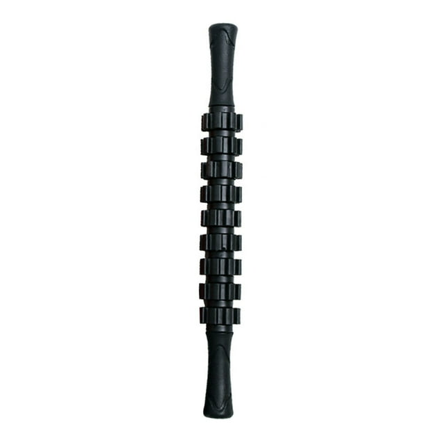 Gear Massage Roller Stick Deep Tissue Relaxation Fitness Muscle Sore Relief Physical Therapy Fascia Roller Massager Shaft Plastic Rolling Pin-Black,A