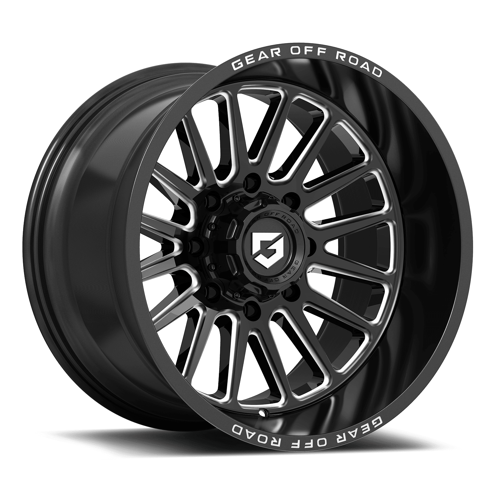 Gear Off Road 764BM Black Milled Wheel with 8 Spoke Design - 20x12, 8x170 Bolt Pattern, -44 Offset
