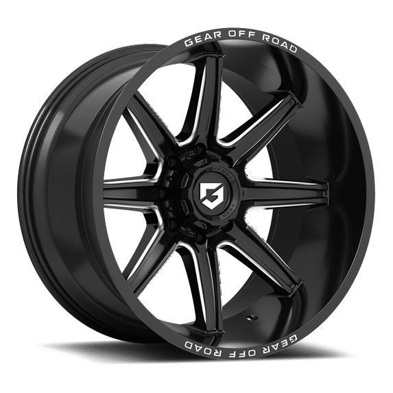 Gear Off Road 765BM 765BM-8908118 18X9 8X6.50 (+18) G/A 765BM (HB 125.2) Gloss Black with Milled Accents & Lip Logo A260820