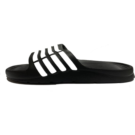 Gear One Men's Non-Slip Slide Sandals, Black & White, 12