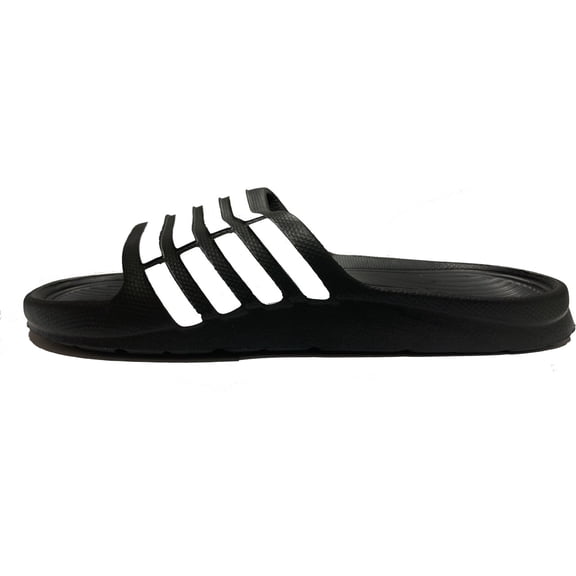 Gear One Men's Non-Slip Slide Sandals, Black & White, 12