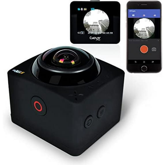 Gear Pro HYPE 360 Cam - 360° Degree Panorama 1080p HD Camera (Black)