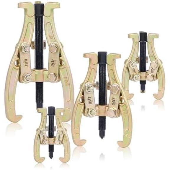 Gear Puller Set, 3" 4" 6" 8" 3 Jaw Puller Kit for Pulley Gear Bearing Flywheel Removal, Heavy Duty Pulley Puller with Reversible Jaws 4 pcs Bearing Puller Tool Kit