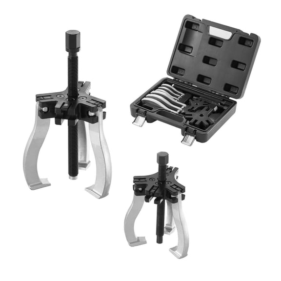 Gear Puller Set 3 & 7 Inch, 2/3 Jaw Kit - Bearing, Flywheel, Pulley Remover Tool - Internal/External, Horizontal/Vertical - 2-Piece Automotive Mechanic Tool