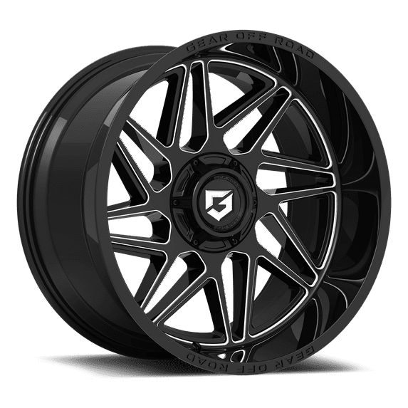 Gear Off Road 761BM RATIO 761BM-2206810 22X10 6X135 / 6X5.50 (+10) G/A 761BM Ratio (HB 106.2) Gloss Black with Milled Spoke Accents & Lip Logo A258660