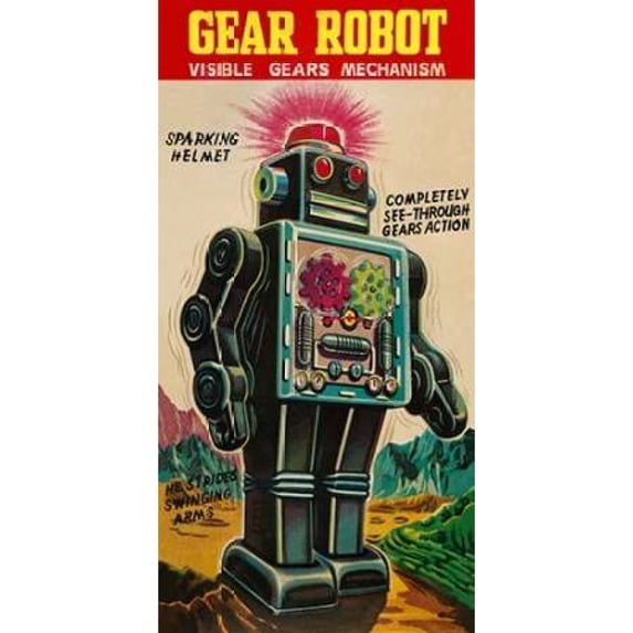 Gear Robot Poster Print by Retrobot