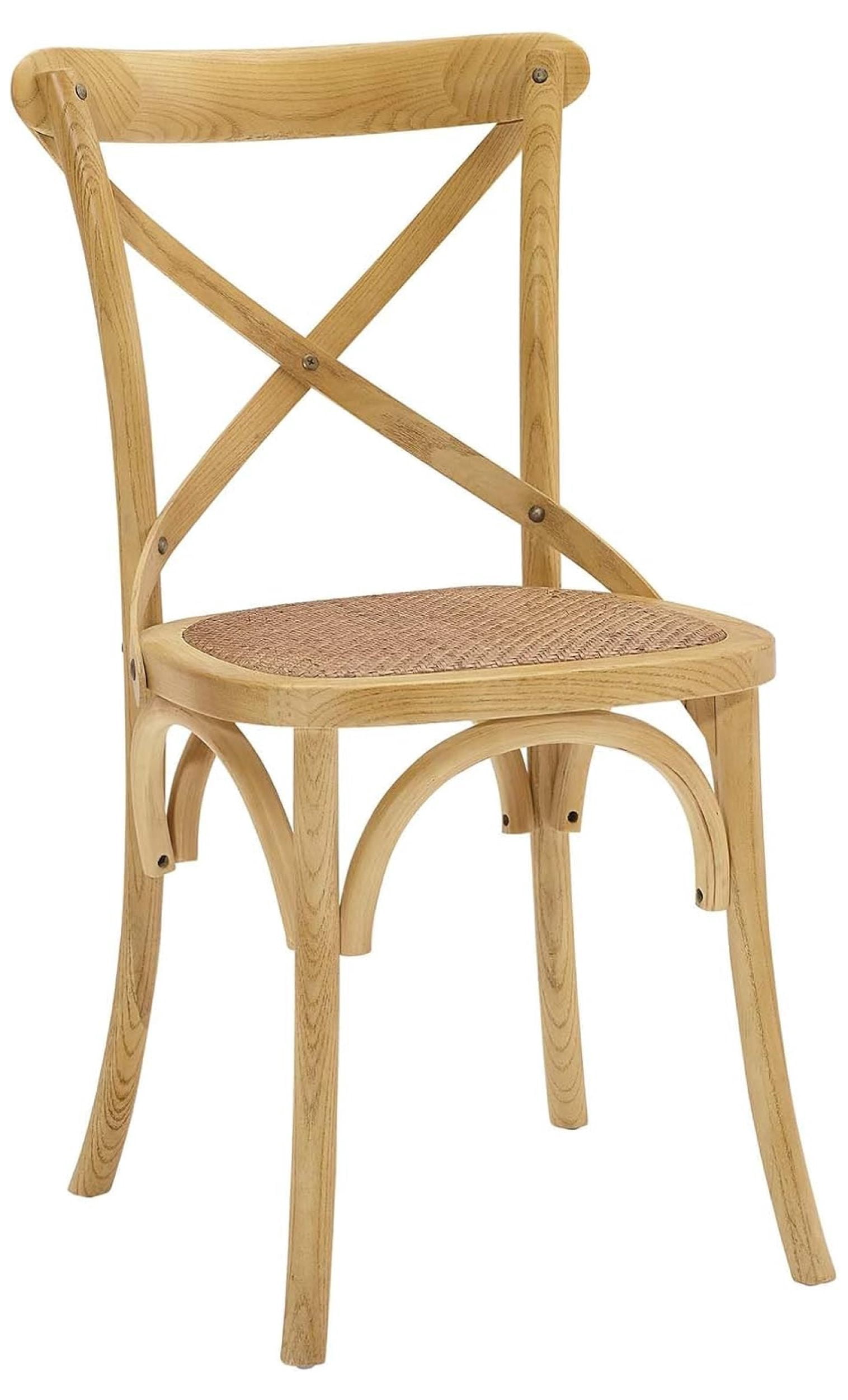 Gear Rustic Modern Farmhouse Elm Wood Rattan Dining Chair in Natural ...