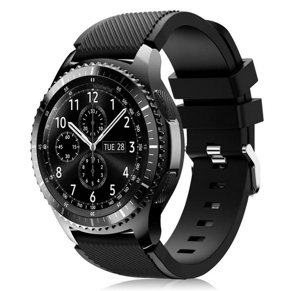 Gear S3 Frontier / Classic Watch Band, Soft Silicone Replacement Sport Watch Wrist Band Strap for Samsung Gear S3 Frontier / S3 Classic Smart Watch (Black)