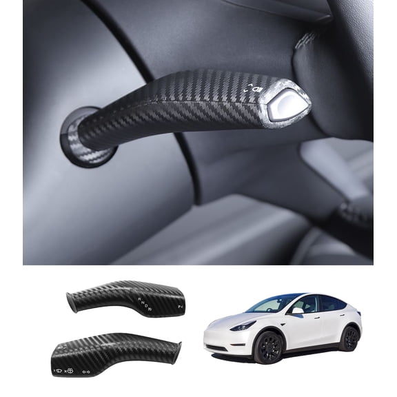 Gear Shift Cover Accessories For 2017-2023 Tesla 3 Except Highland, 2020-2025 Tesla Y Matte Black Carbon
