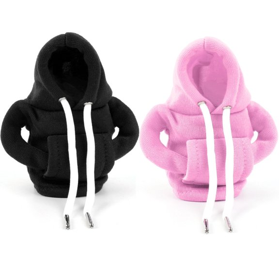 Gear Shift Hoodie, Gear Shift Cover, Universal Car Shift Knob Hoodie, Mini Hoodie for Car Shifter, Automotive Interior Cute Gadgets, Car Accessories and Decorations（2pcs）