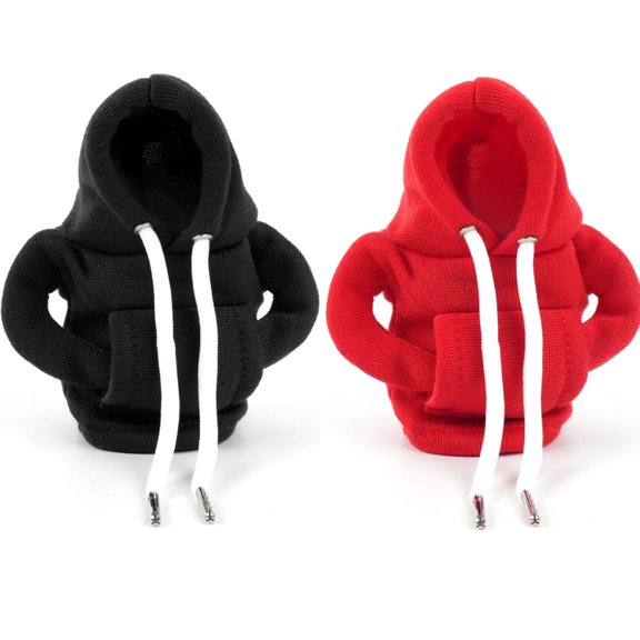 Gear Shift Hoodie, Gear Shift Cover, Universal Car Shift Knob Hoodie, Mini Hoodie for Car Shifter, Automotive Interior Cute Gadgets, Car Accessories and Decorations（2pcs）
