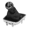 Gear Shift Knob Boot Set 5 Speed PVC Leather Durable Gearstick Shifter Lever Gaiter Kit Black