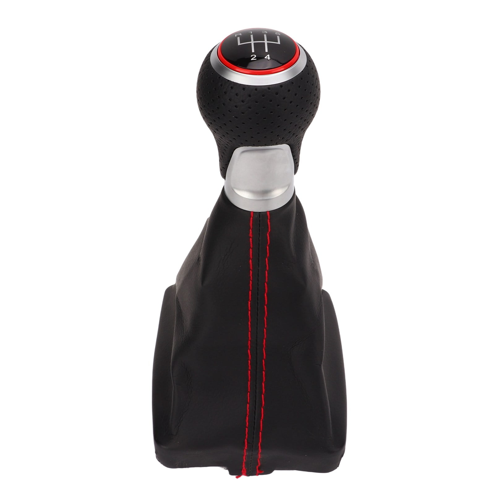 Versnellingspook en pookknop voor VW T5 - BJ. 2003 - 2015 - 5 versnellingen knop met frame - zwart - chroom - schakelmanchet versnellingspook manchet voor versnelling - hendel voor handgeschakelde